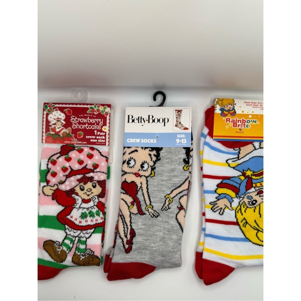 Betty Boop Strawberry Shortcake Rainbow Bright Ladies Socks